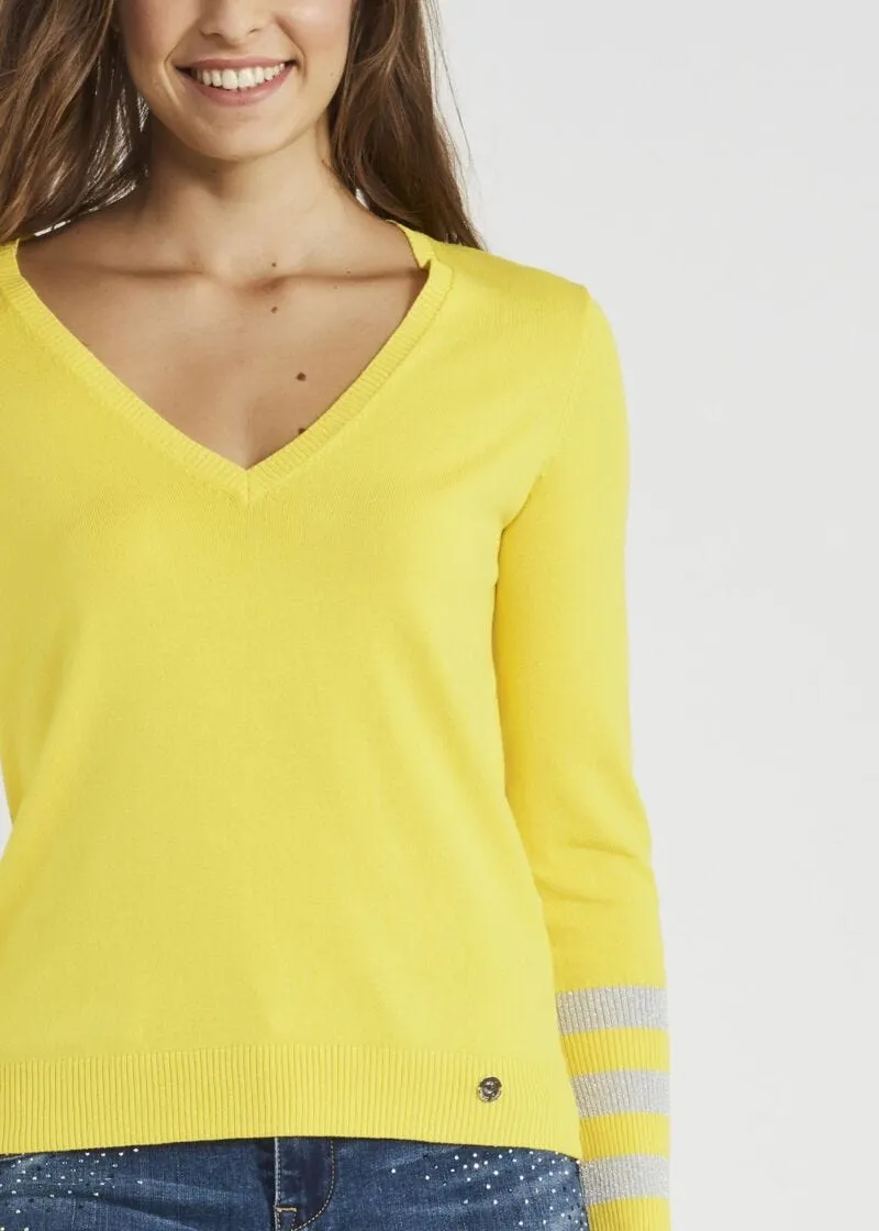 Maglia con maniche lurex