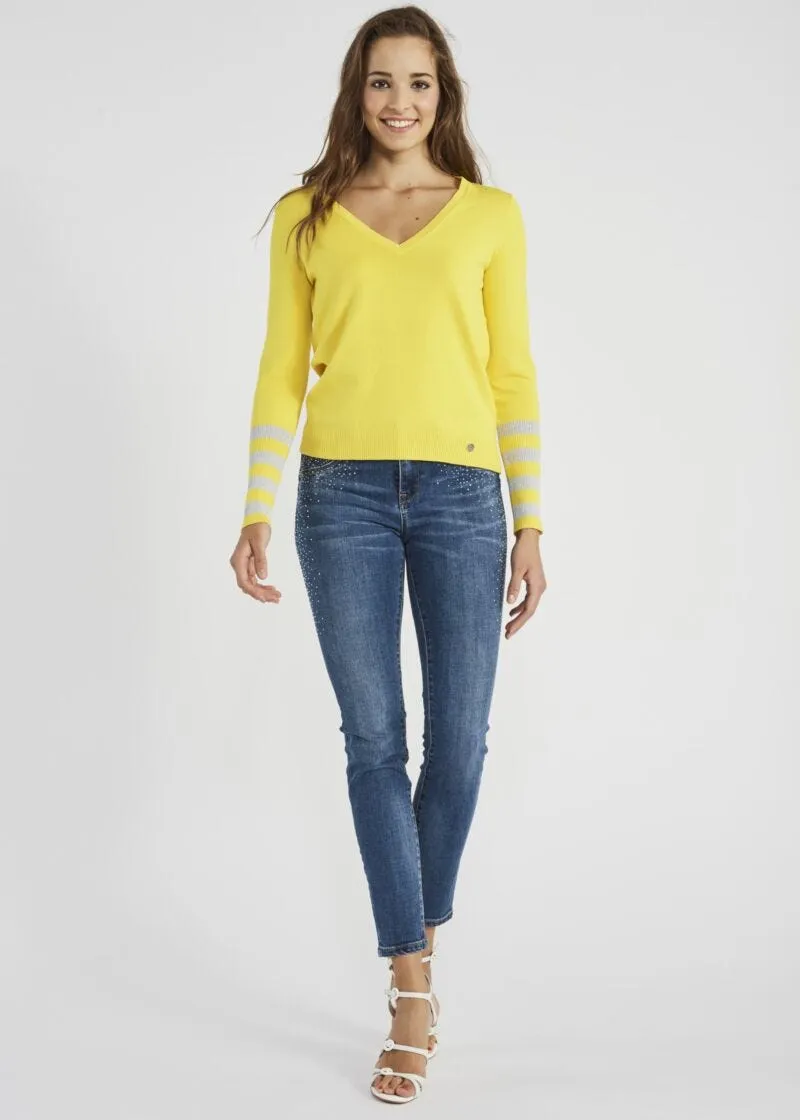 Maglia con maniche lurex