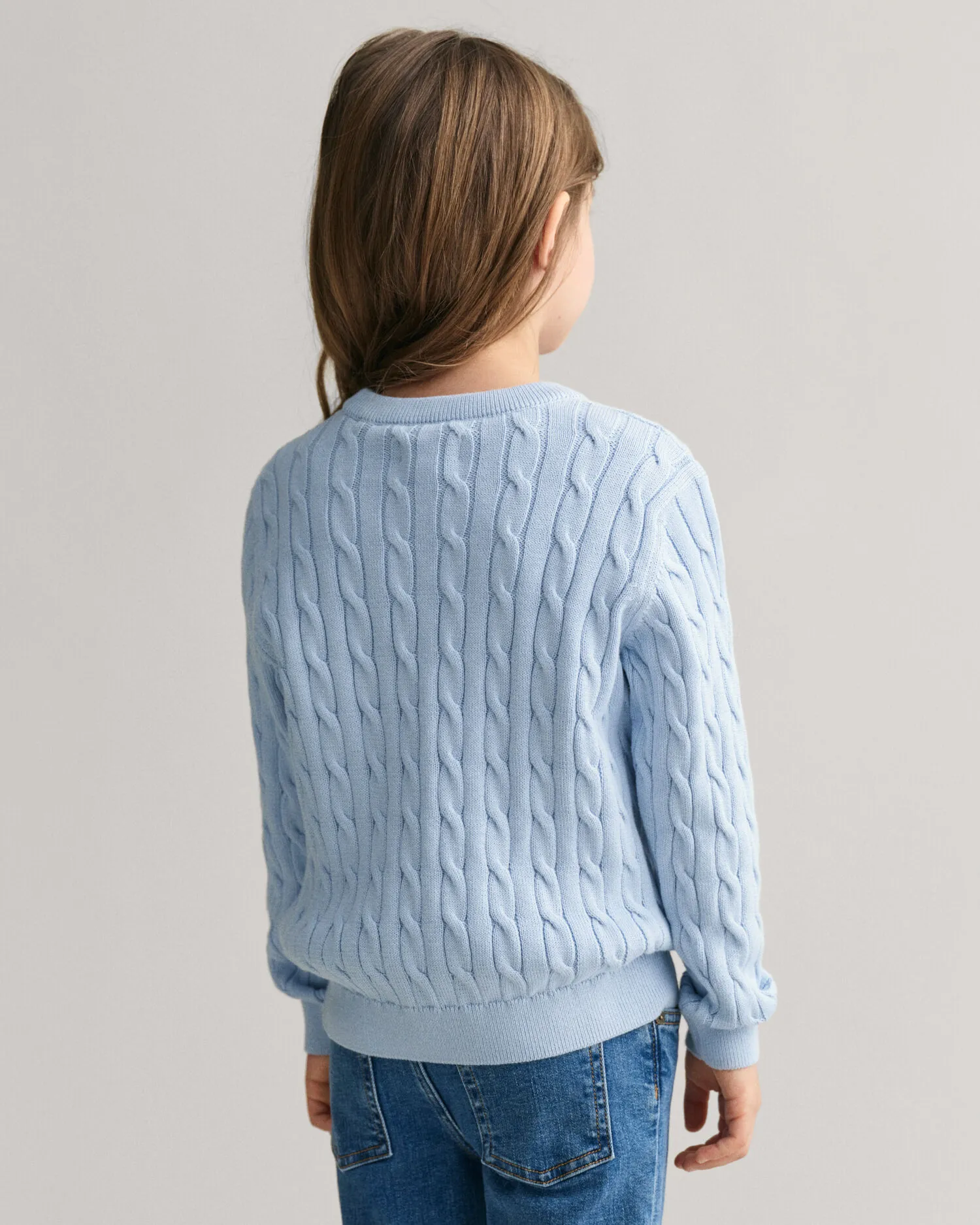 Maglia girocollo in cotone a trecce Shield Kids    