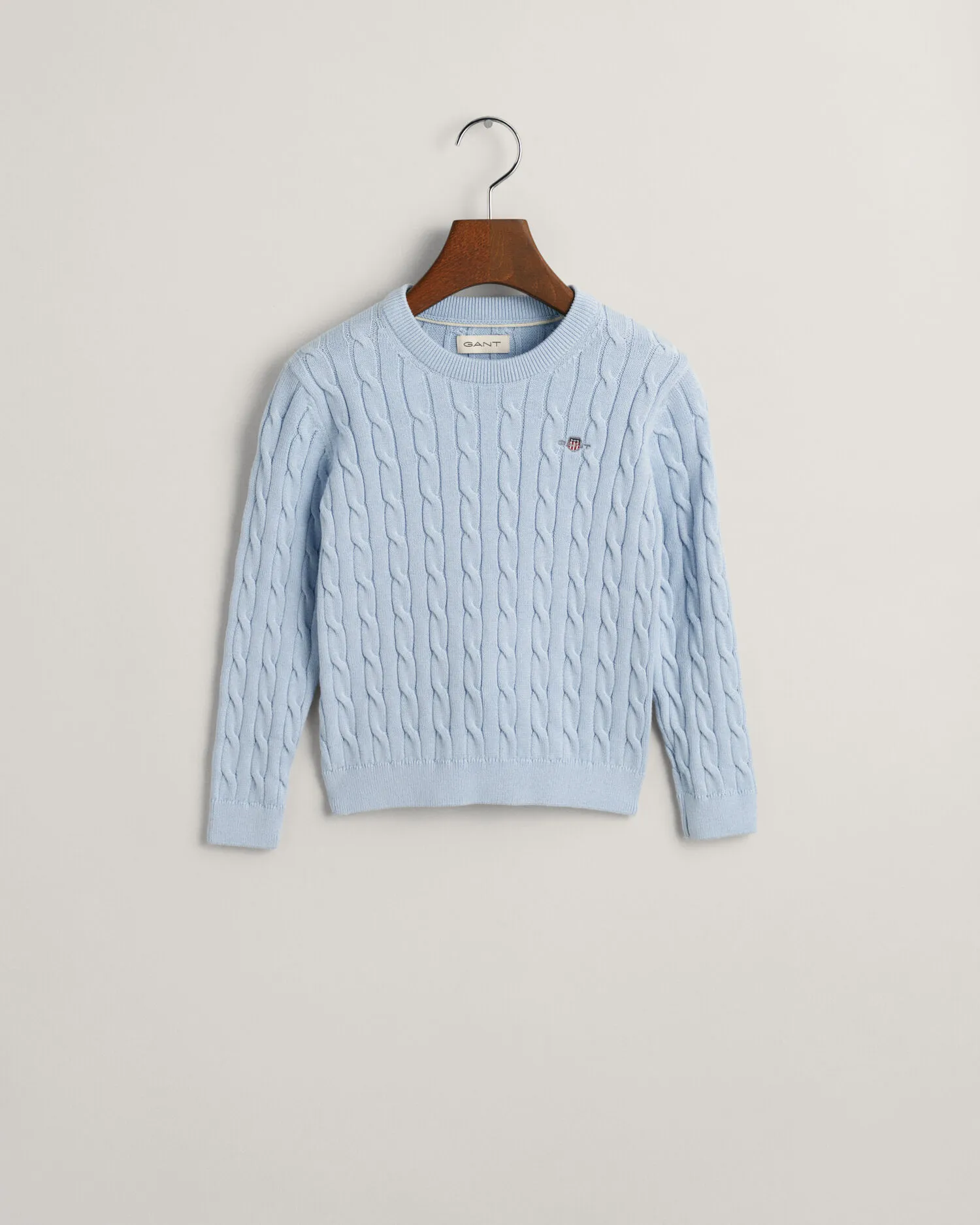 Maglia girocollo in cotone a trecce Shield Kids    