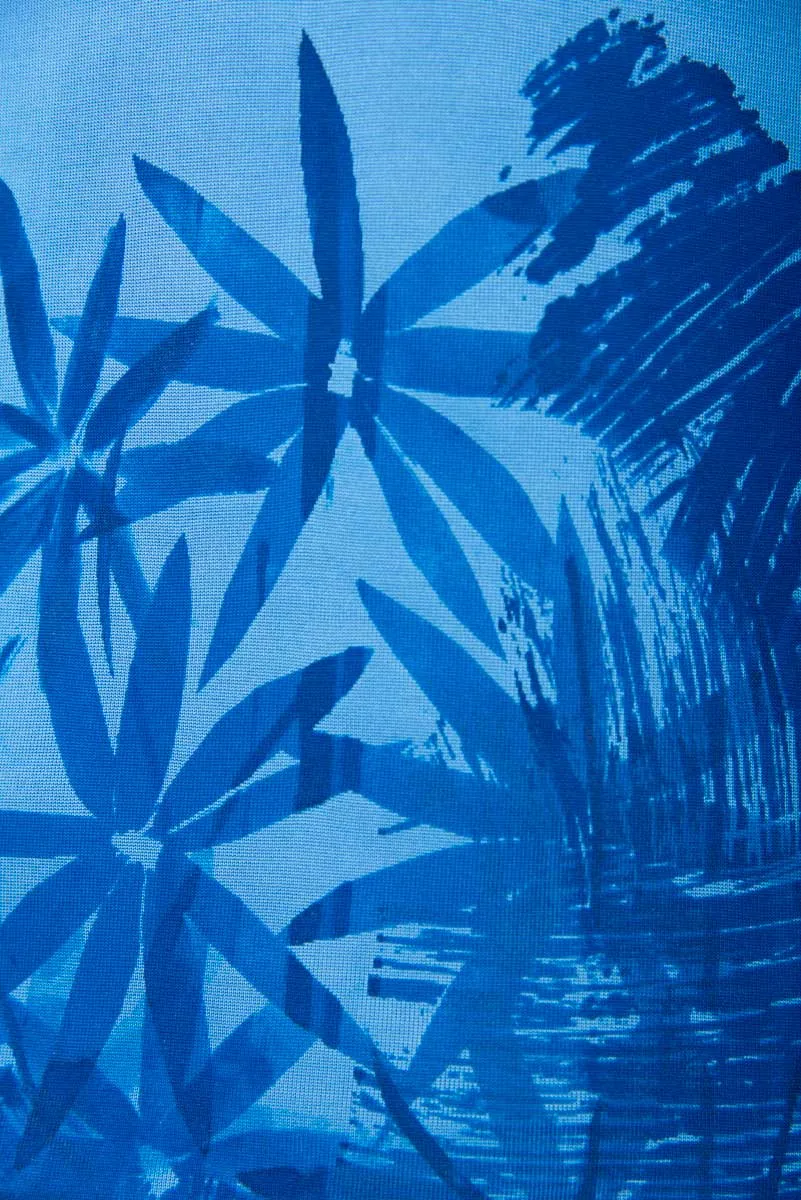 Maglietta blu con stampa blu