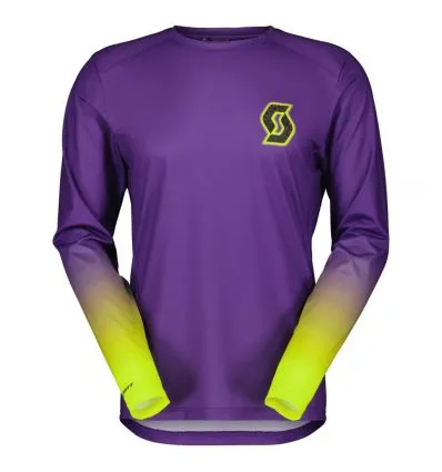 Maglietta da bicicletta Scott Uomo RC Progressive LS (viola fluo)
