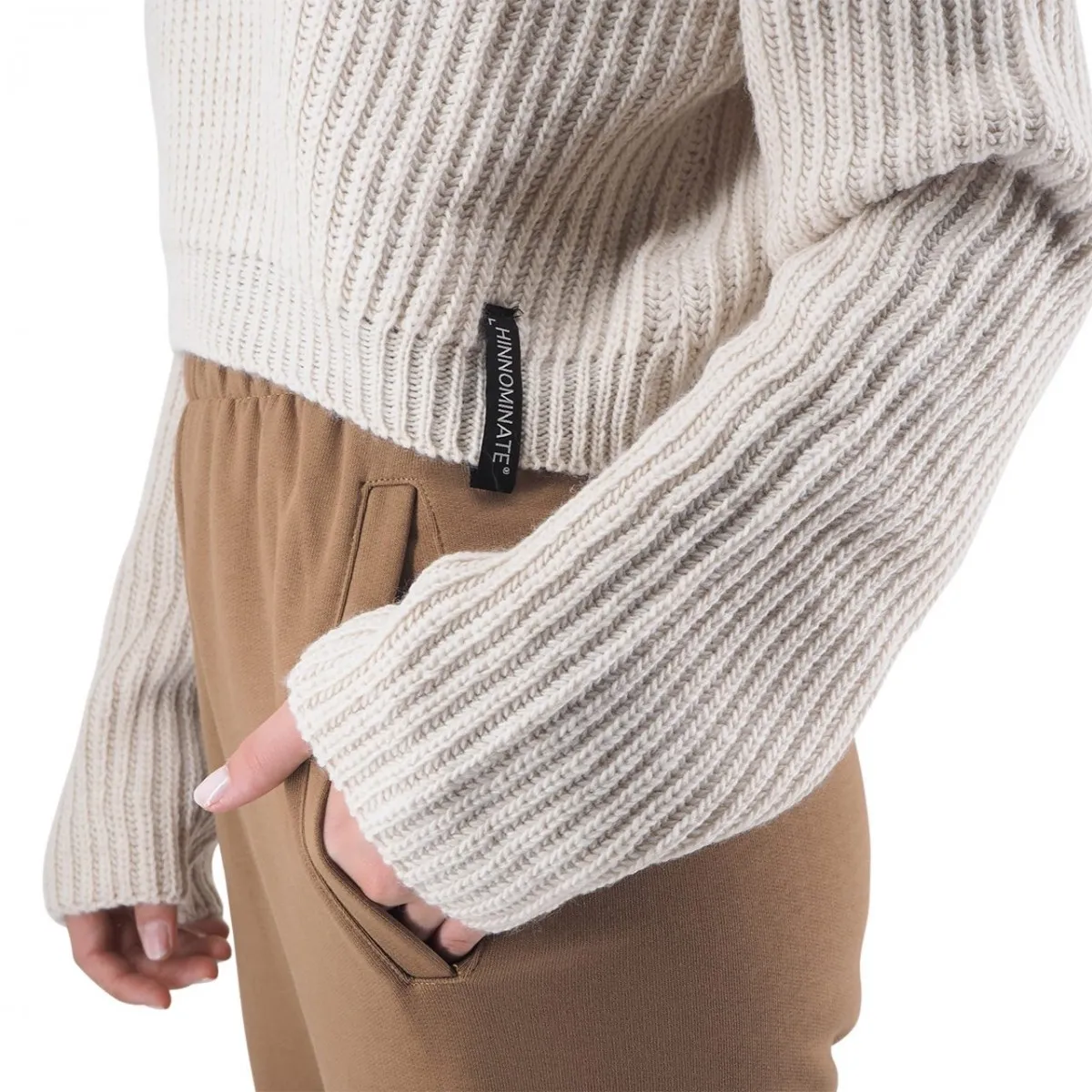 Maglione Crop Dolcevita Logato