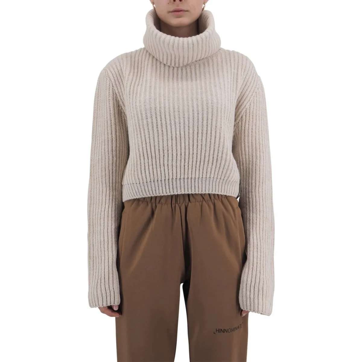Maglione Crop Dolcevita Logato