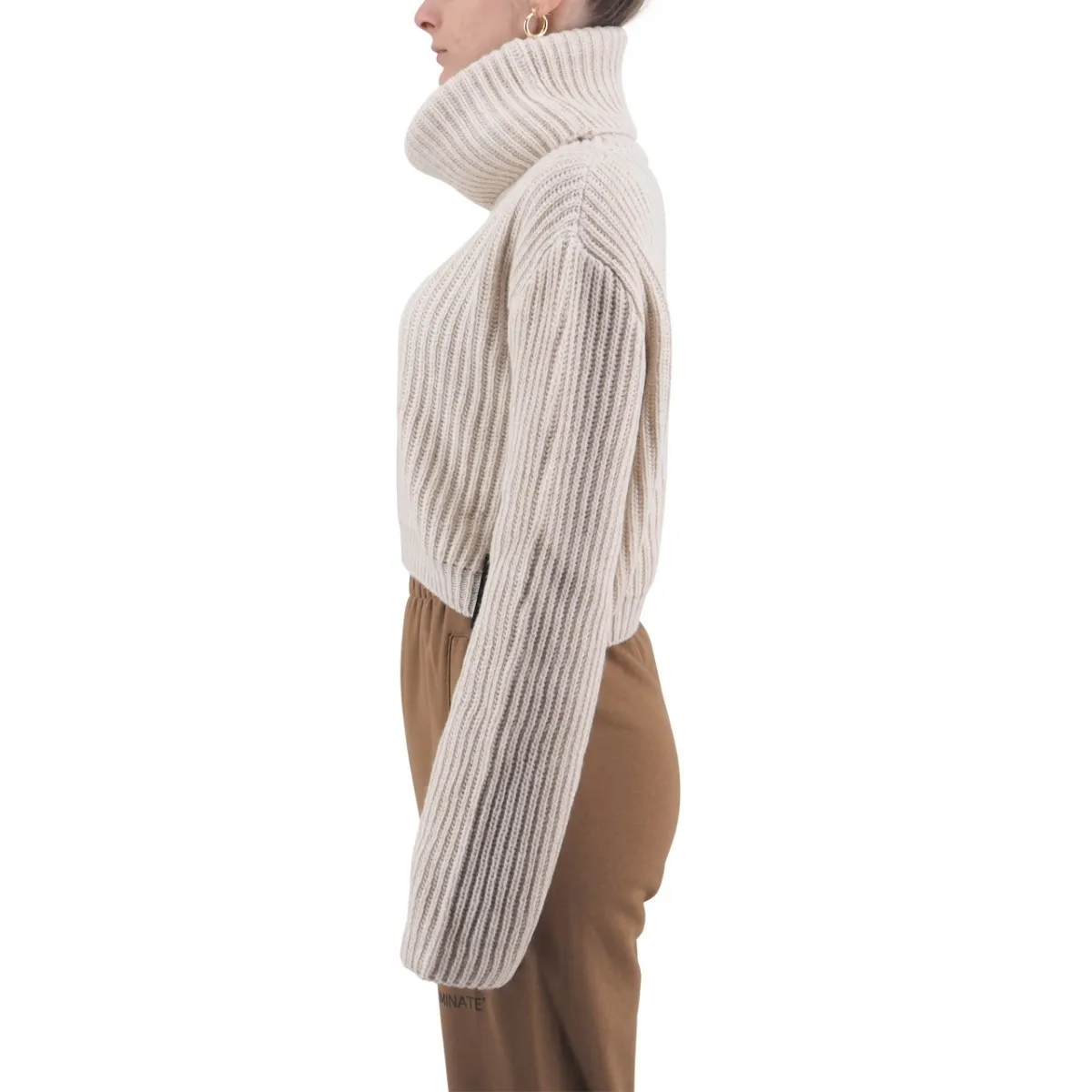 Maglione Crop Dolcevita Logato