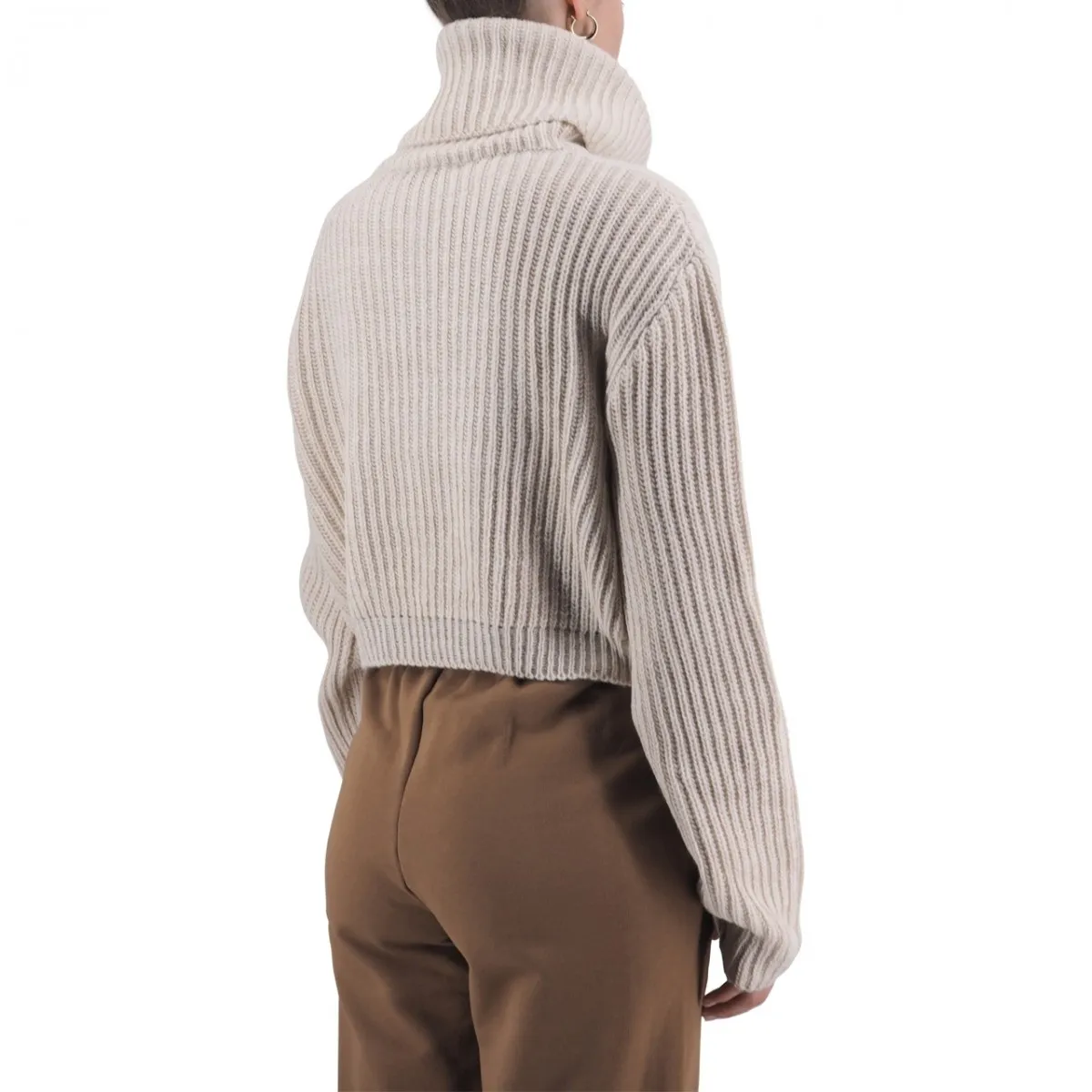 Maglione Crop Dolcevita Logato