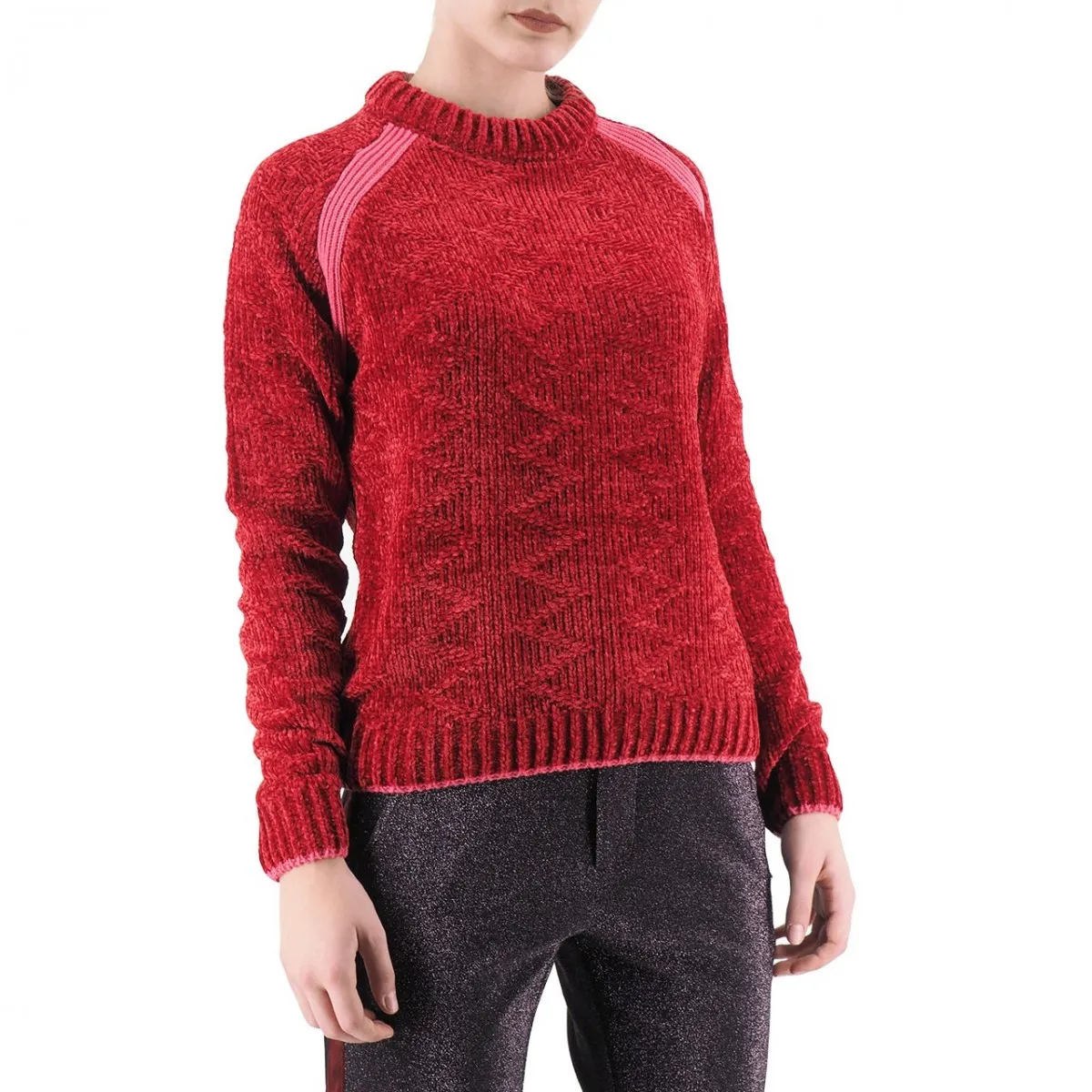 Maglione In Ciniglia, Rosso