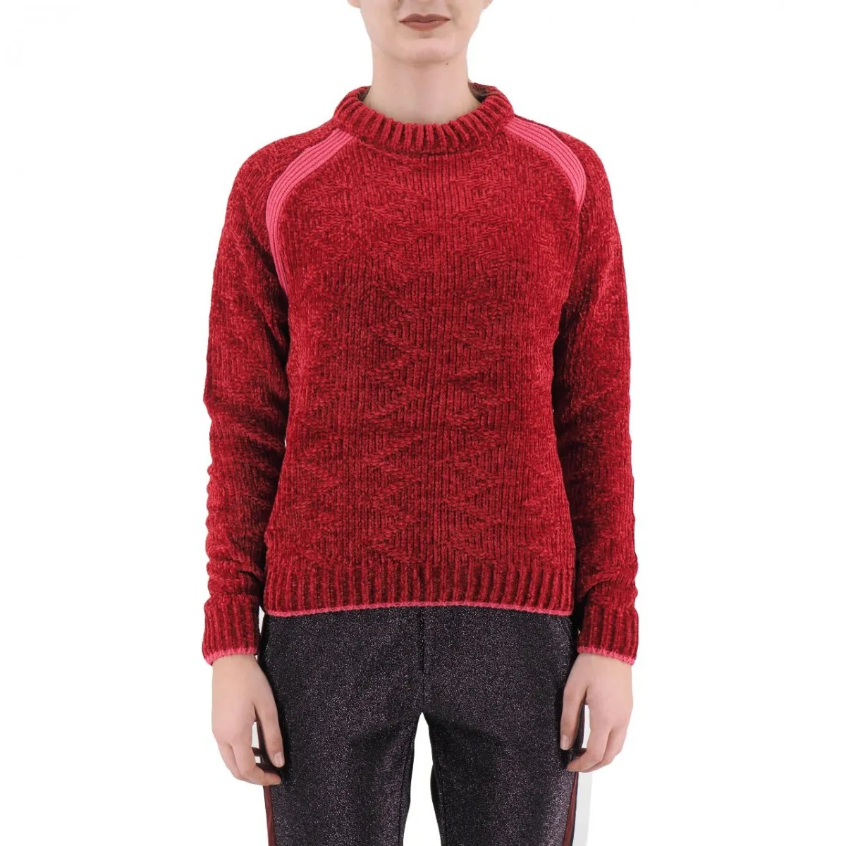 Maglione In Ciniglia, Rosso