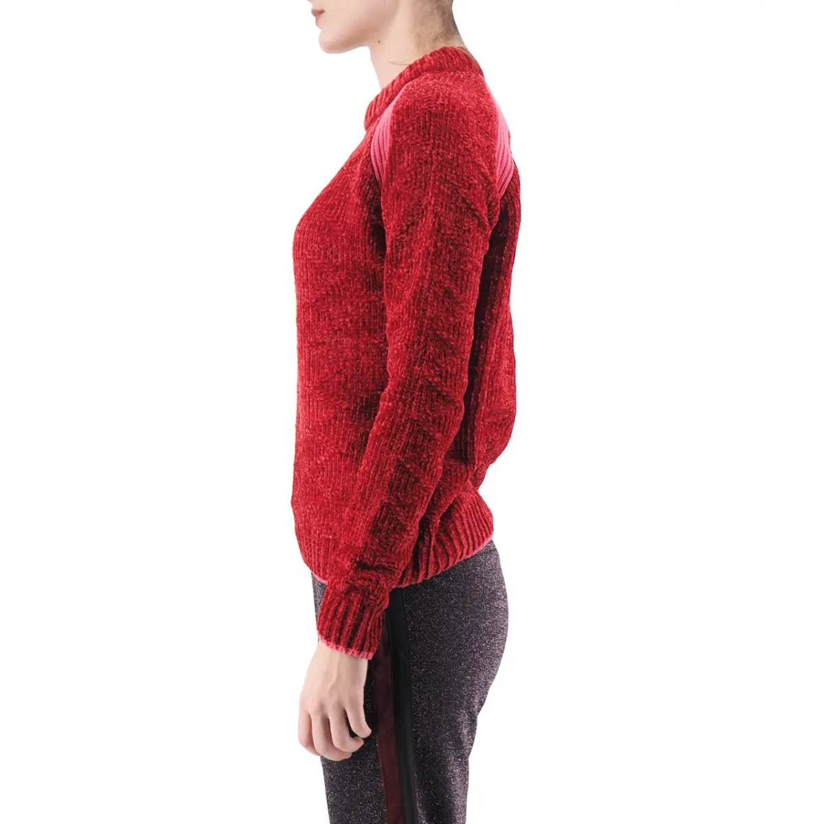 Maglione In Ciniglia, Rosso