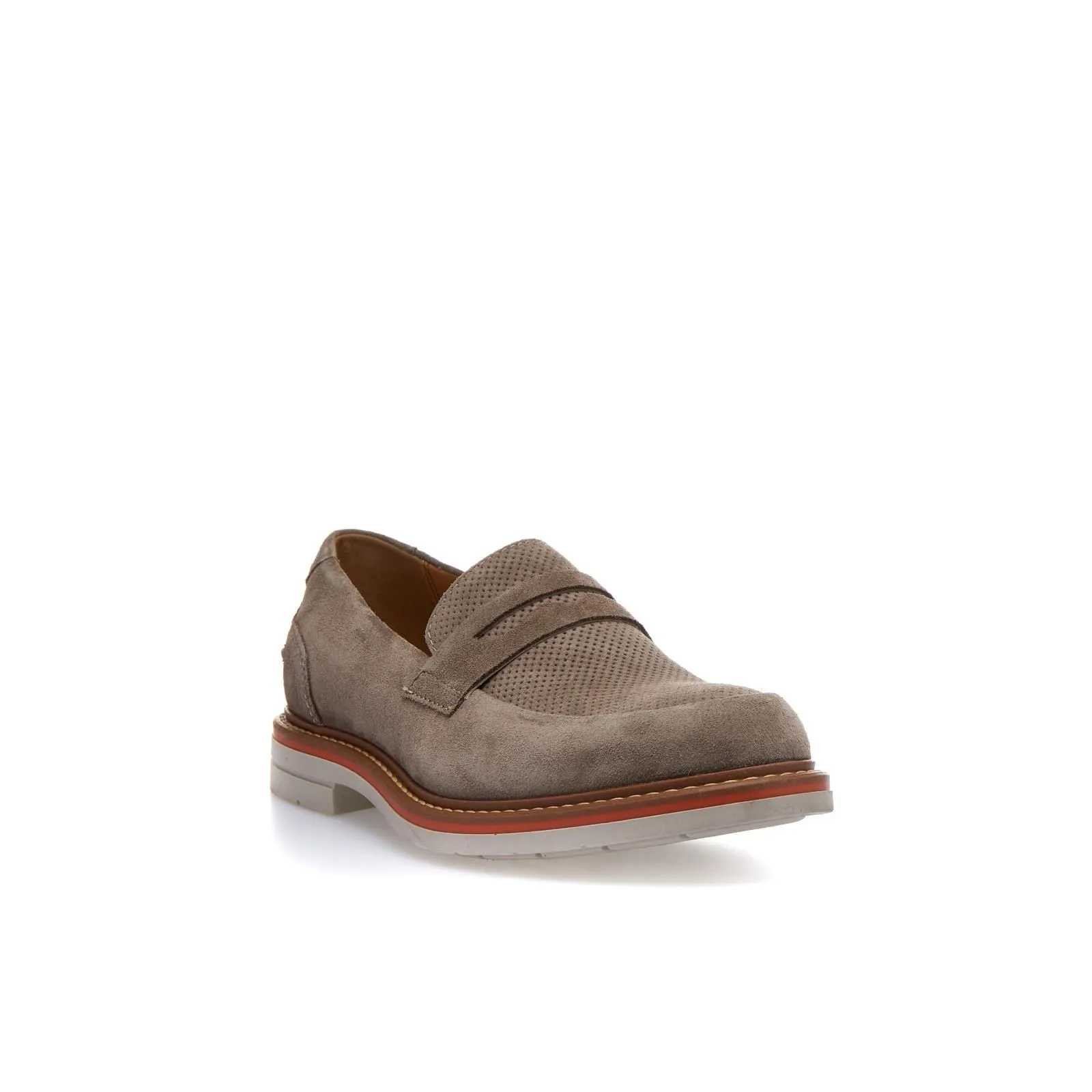 Mocassini beige casual in suede