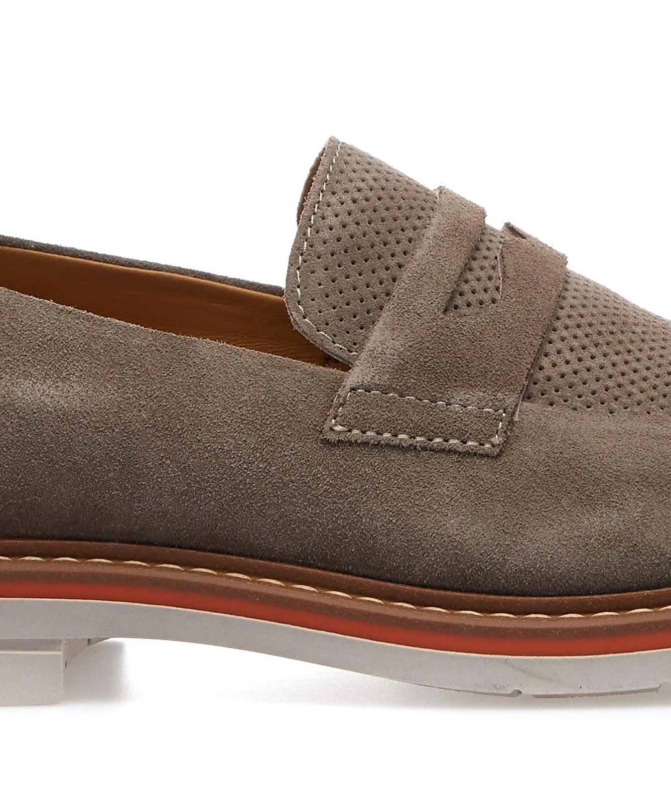Mocassini beige casual in suede