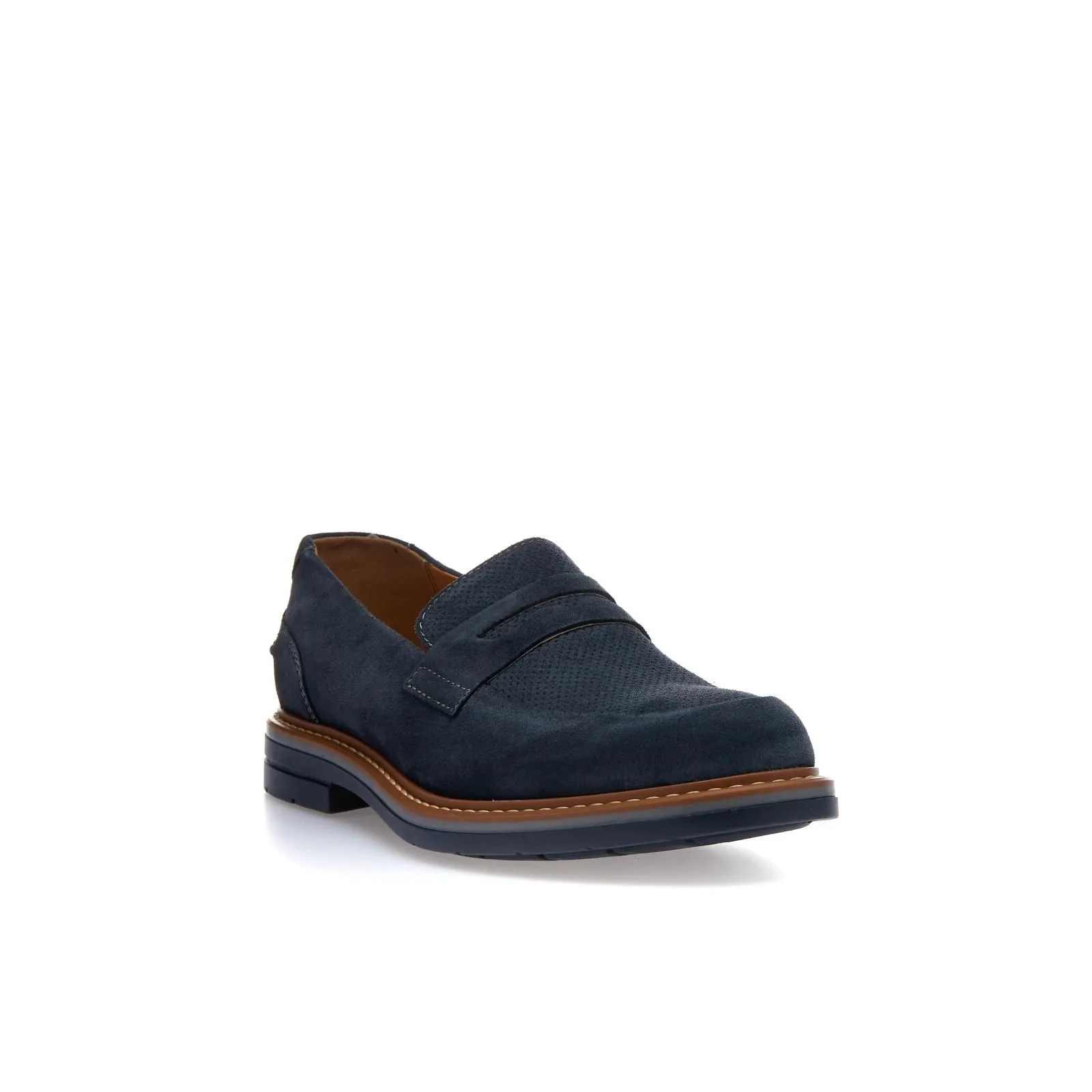 Mocassini blu casual in suede