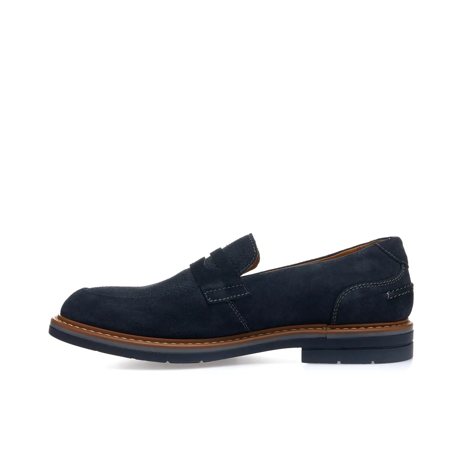 Mocassini blu casual in suede