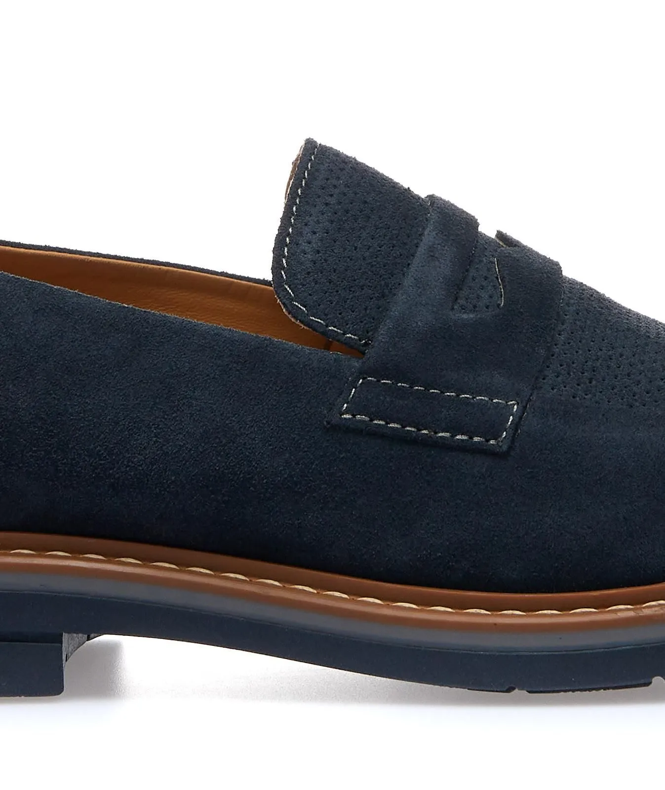 Mocassini blu casual in suede