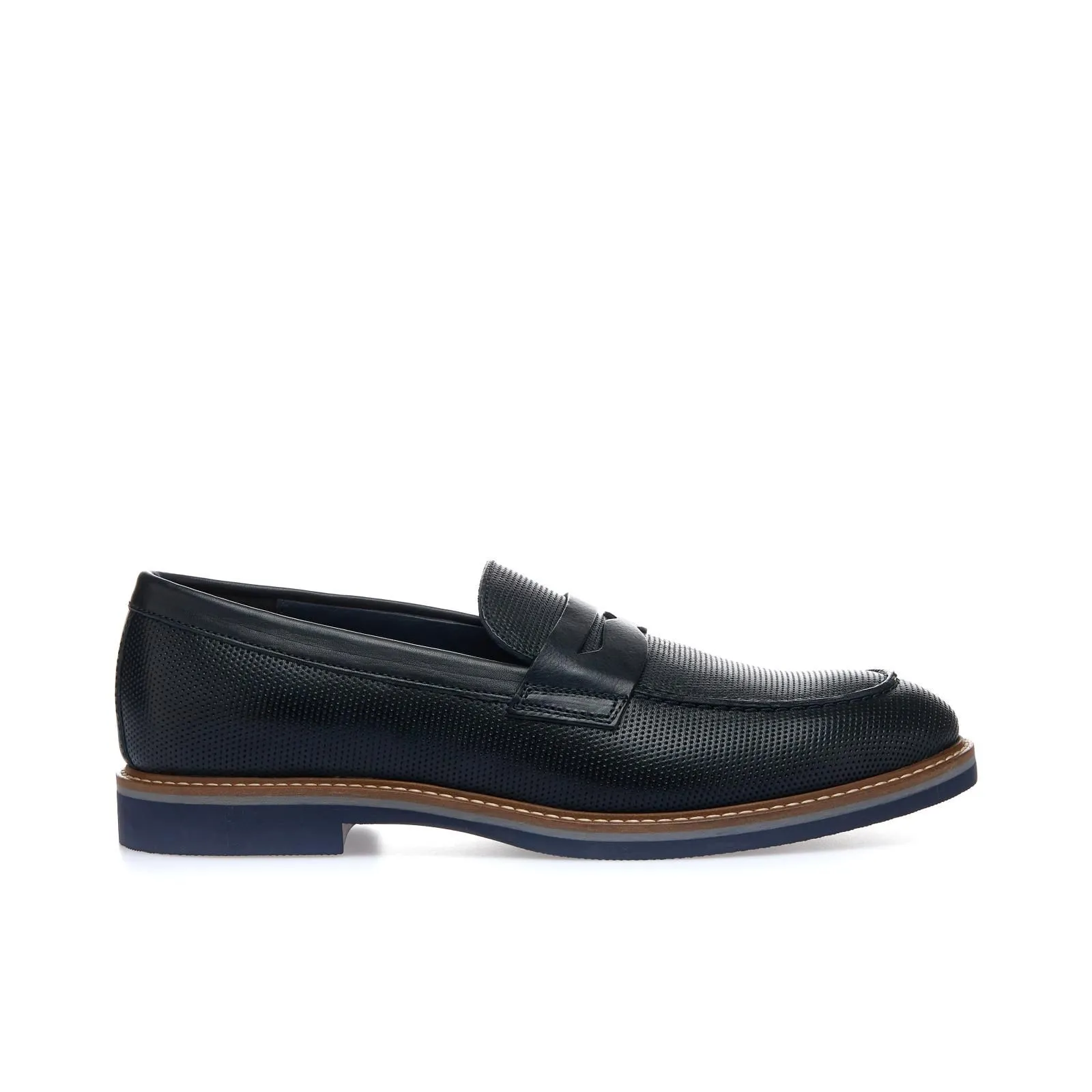 Mocassini blu eleganti in pelle