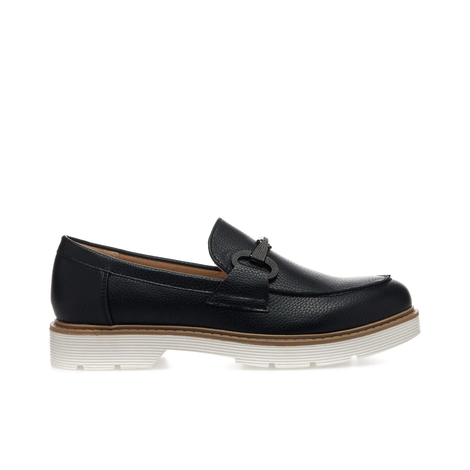 Mocassini neri casual con morsetto