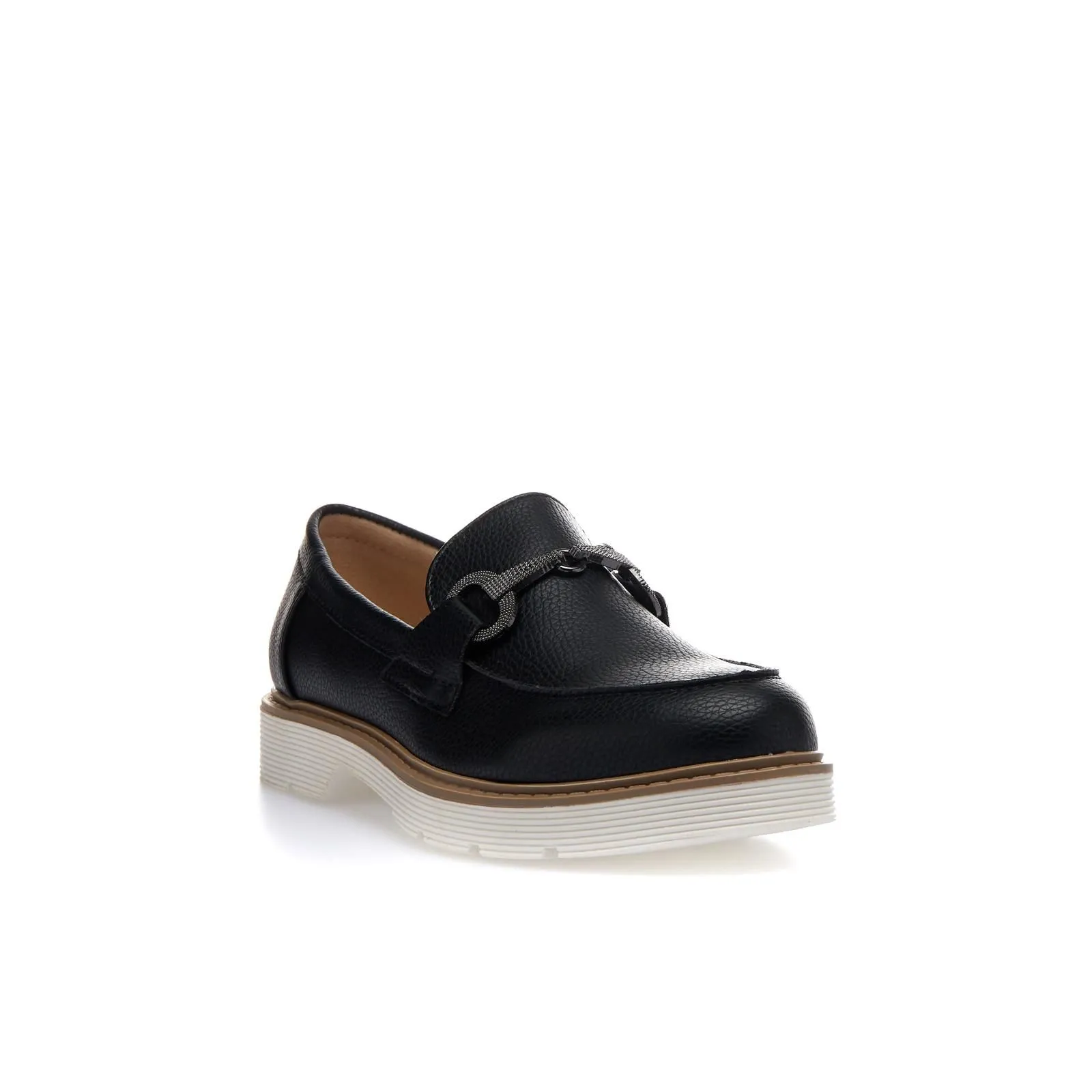 Mocassini neri casual con morsetto
