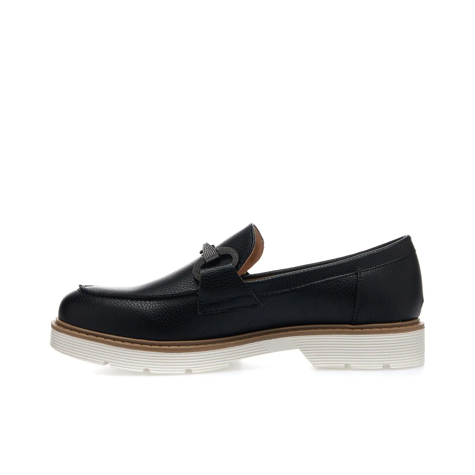 Mocassini neri casual con morsetto