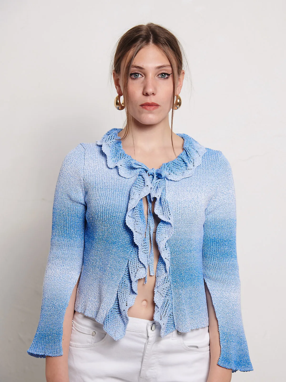 MSGM Cardigan sfumato con volant