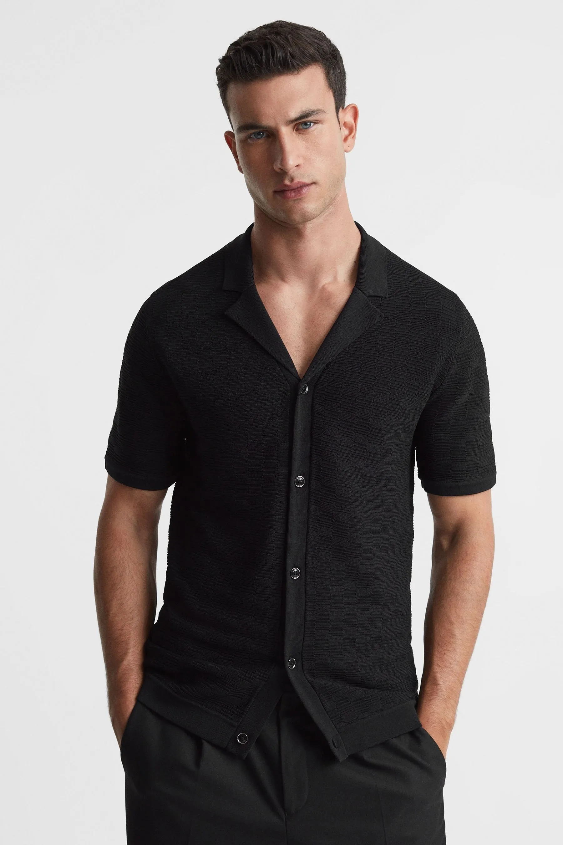 Multicolore - Lunar - Camicia testurizzata con bottoni    