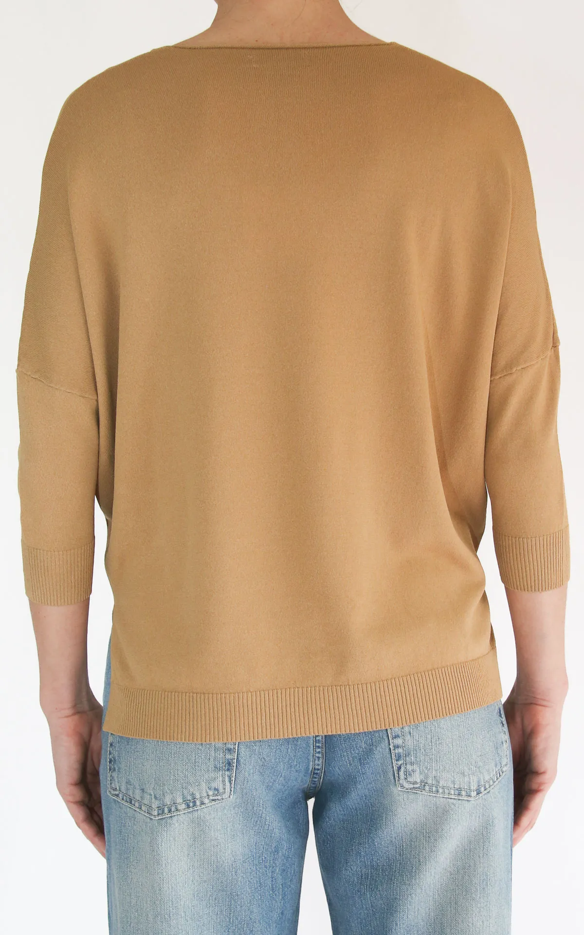 Off-on – Maglia scollo V viscosa – Camel