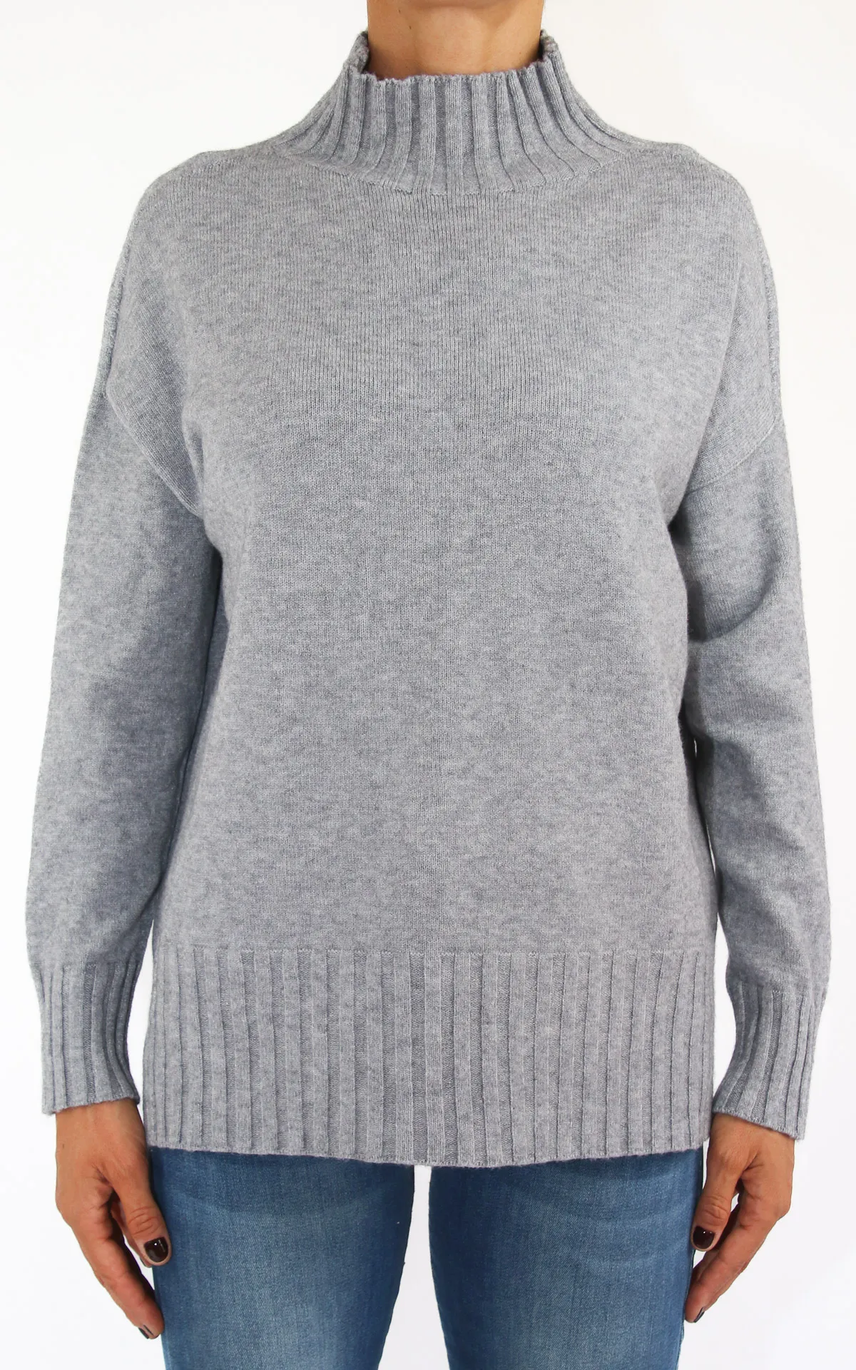 Off-on – Maglia viscosa lupetto – grigio