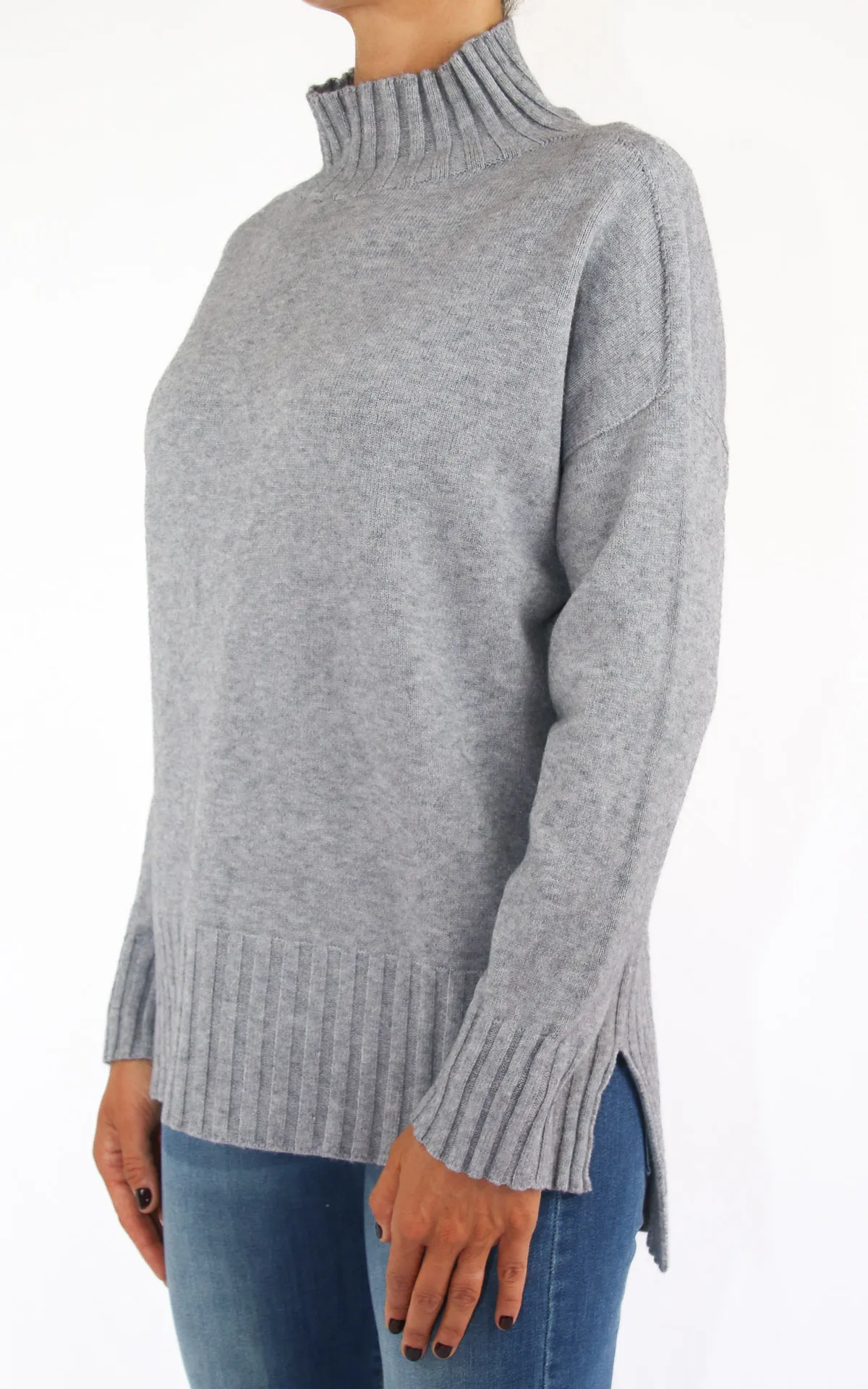 Off-on – Maglia viscosa lupetto – grigio