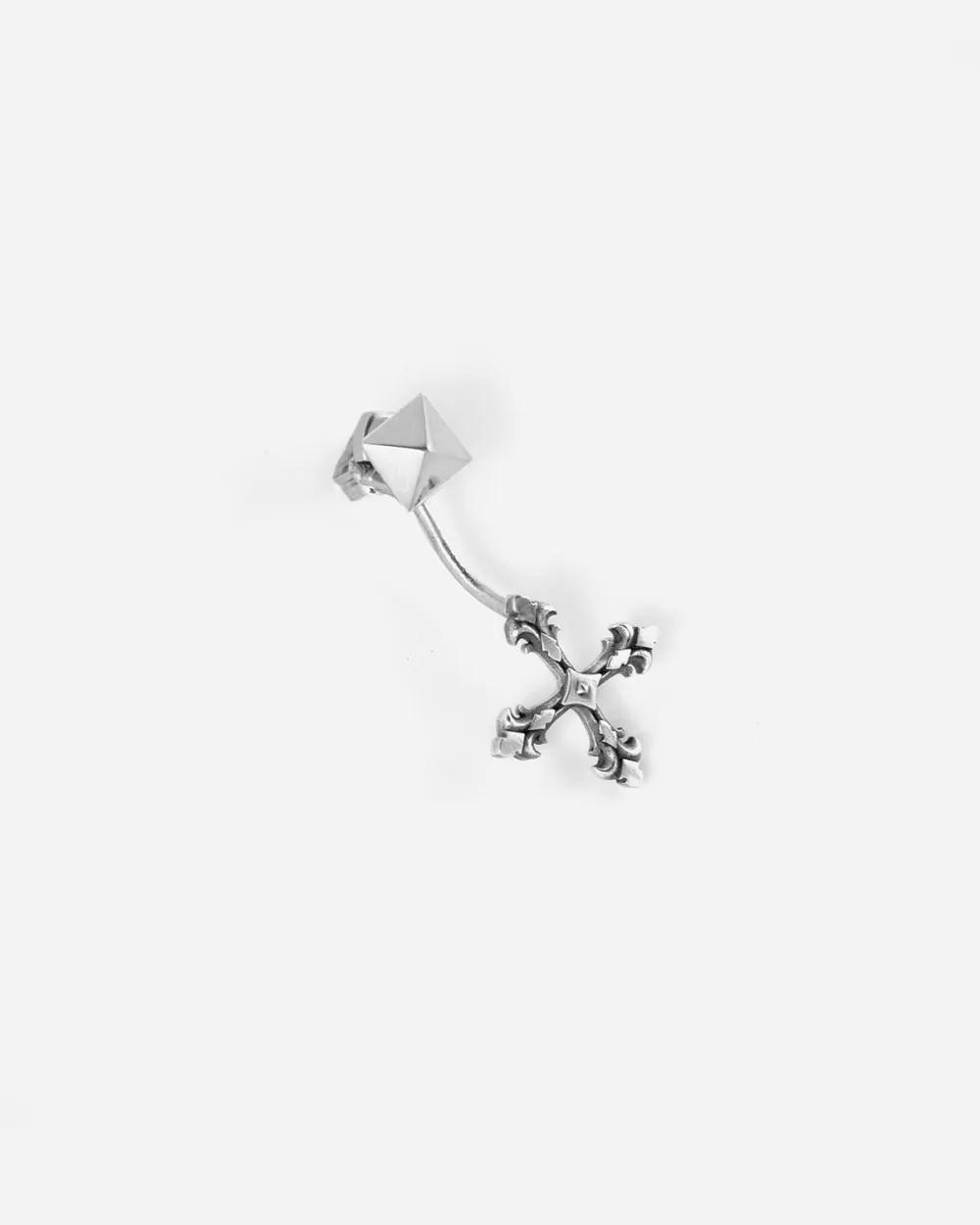 ORECCHINO PENDENTE CROCE GRECA IN ARGENTO