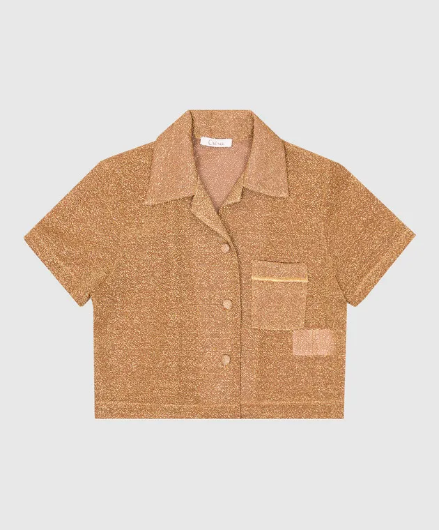 Oseree Camicia marrone per bambini OSEMINI LUMIERE BOWLING con lurex LCS216GLUREX