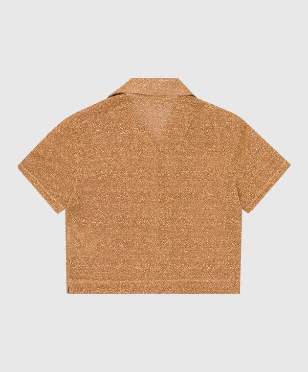 Oseree Camicia marrone per bambini OSEMINI LUMIERE BOWLING con lurex LCS216GLUREX