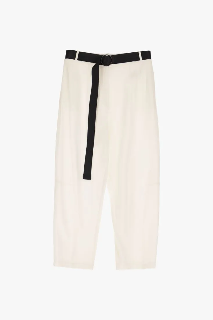 Pantaloni baggy monocolour con cintura tono su tono