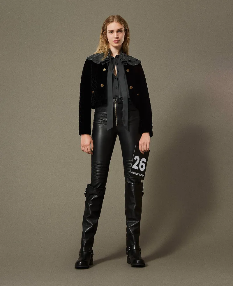 Pantaloni biker 'Fairfax' in pelle