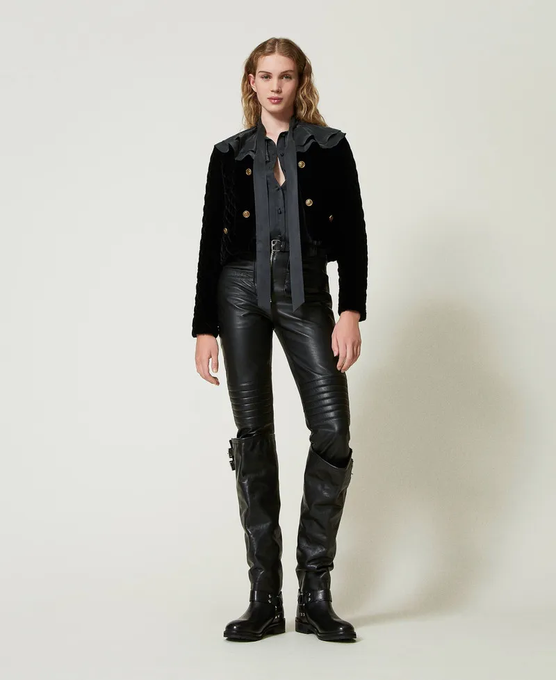 Pantaloni biker 'Fairfax' in pelle
