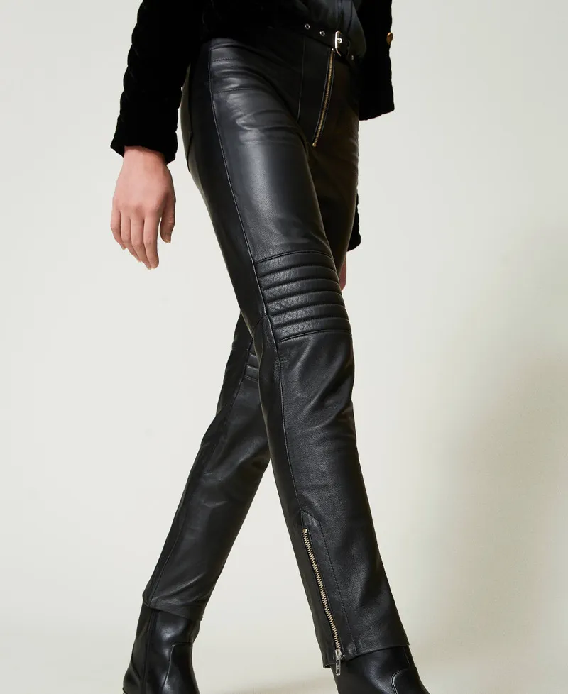 Pantaloni biker 'Fairfax' in pelle