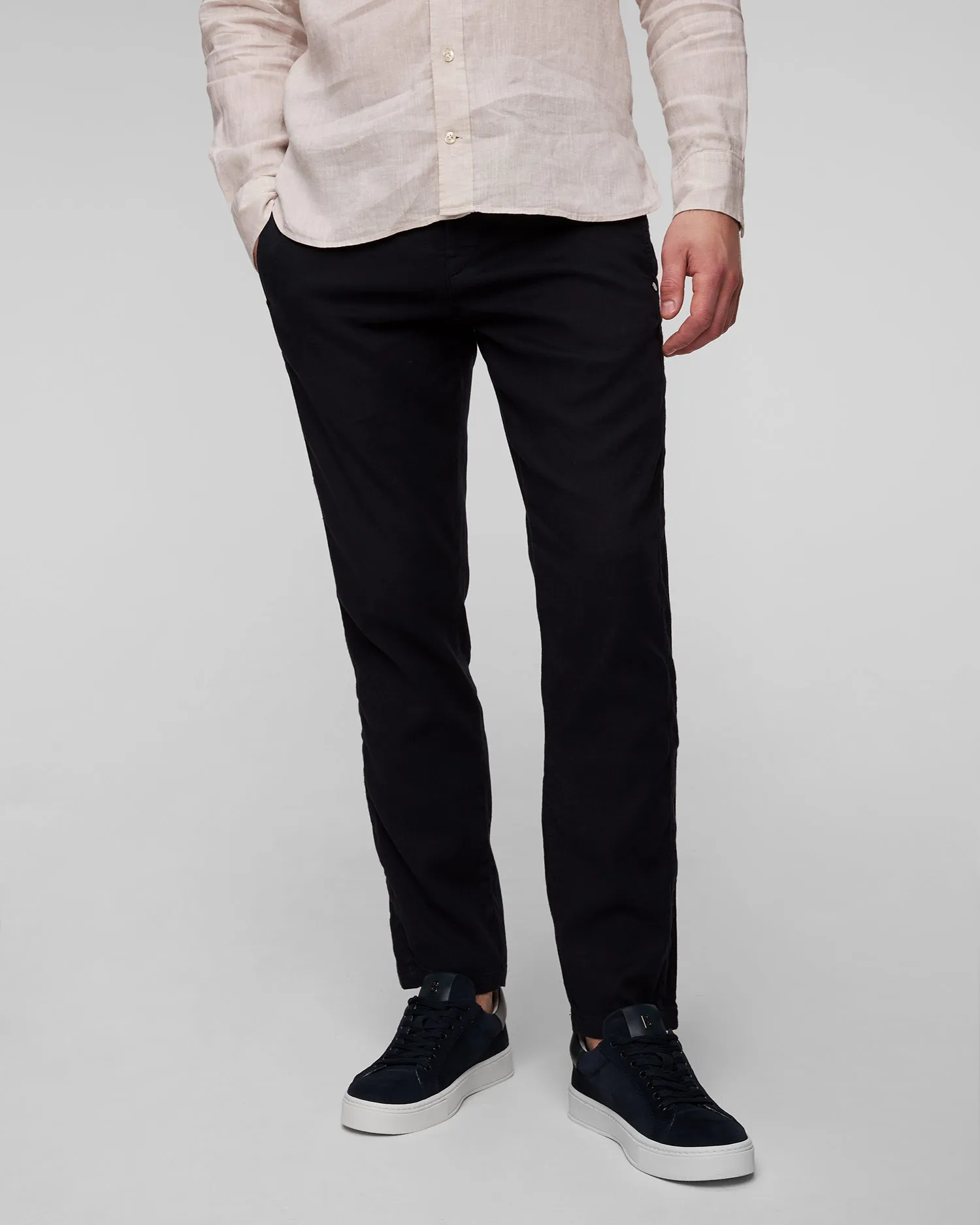 Pantaloni blu scuro in lino da uomo BOGNER Riley-G5 18507335-464