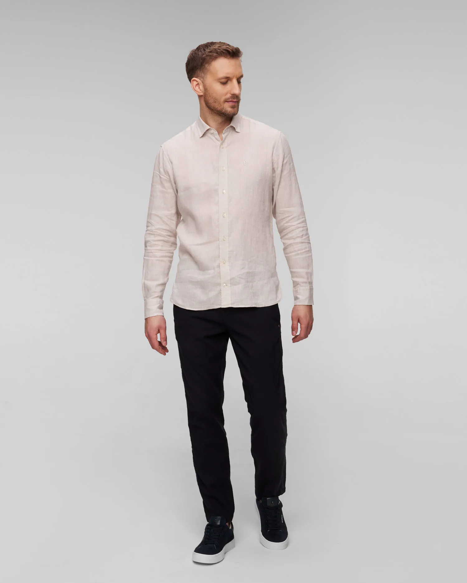 Pantaloni blu scuro in lino da uomo BOGNER Riley-G5 18507335-464