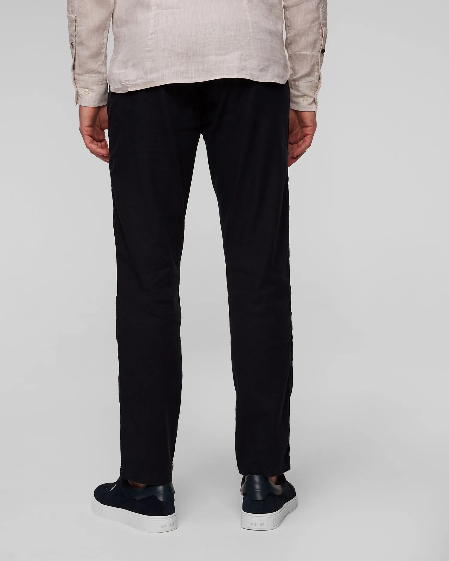 Pantaloni blu scuro in lino da uomo BOGNER Riley-G5 18507335-464