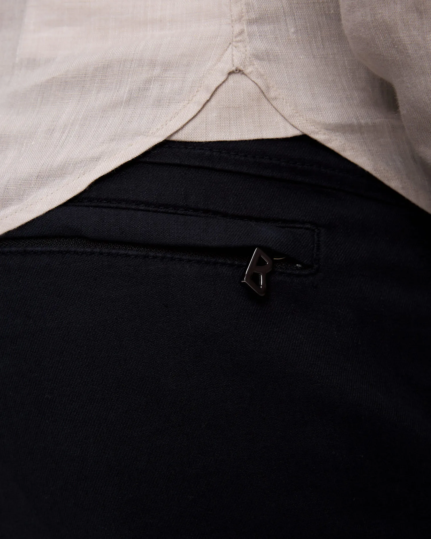 Pantaloni blu scuro in lino da uomo BOGNER Riley-G5 18507335-464