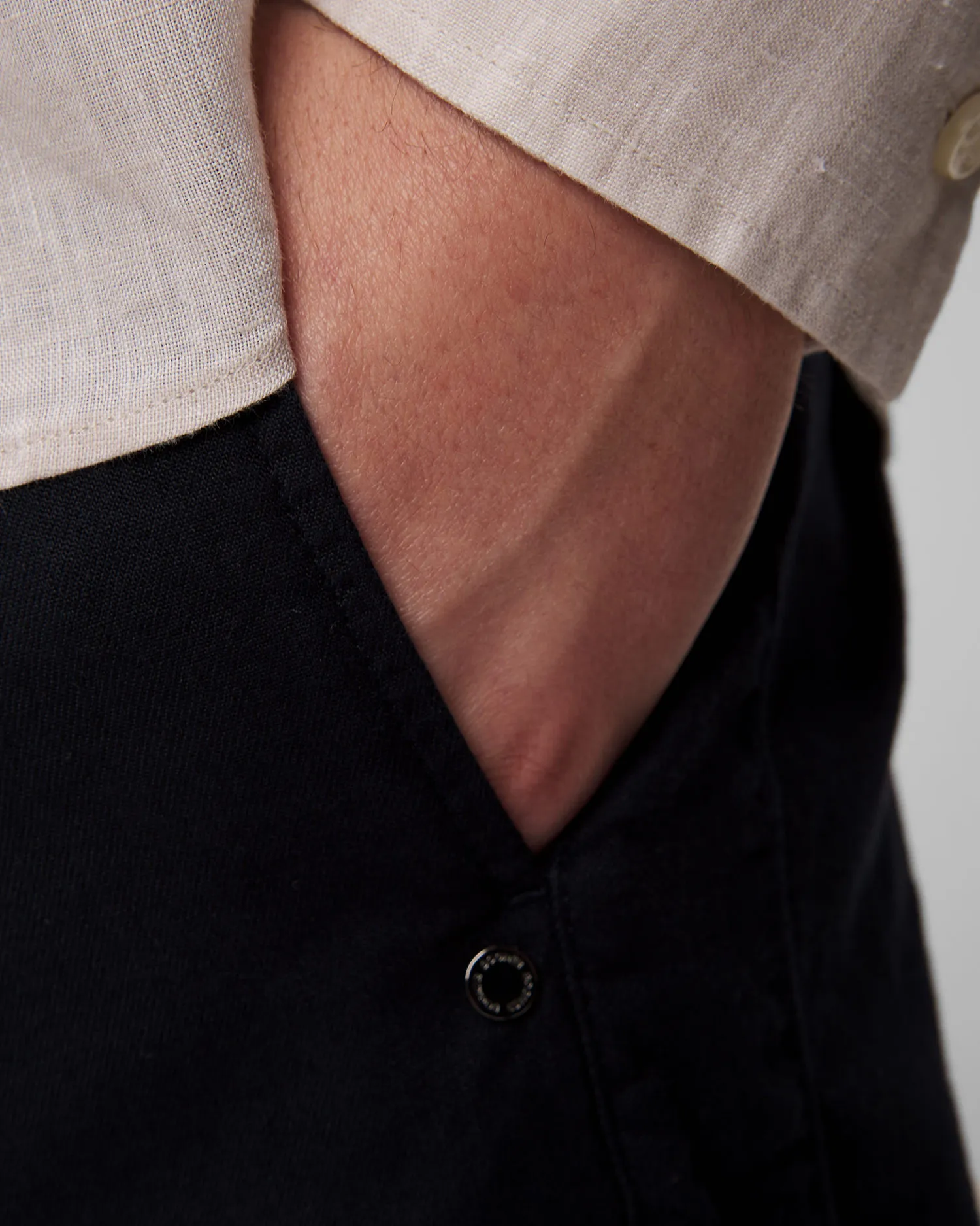 Pantaloni blu scuro in lino da uomo BOGNER Riley-G5 18507335-464