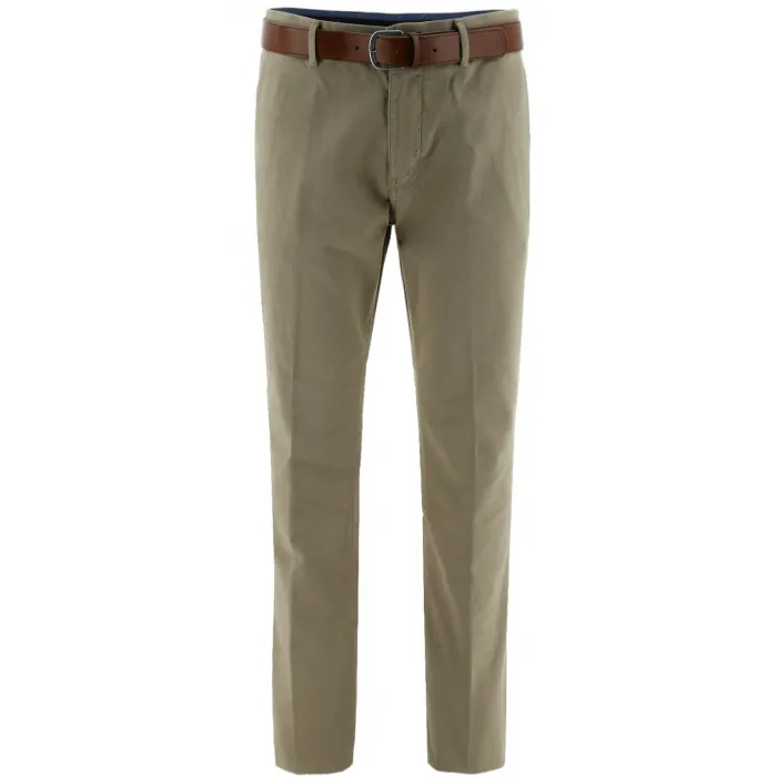 Pantaloni chino in cotone elasticizzato kaki