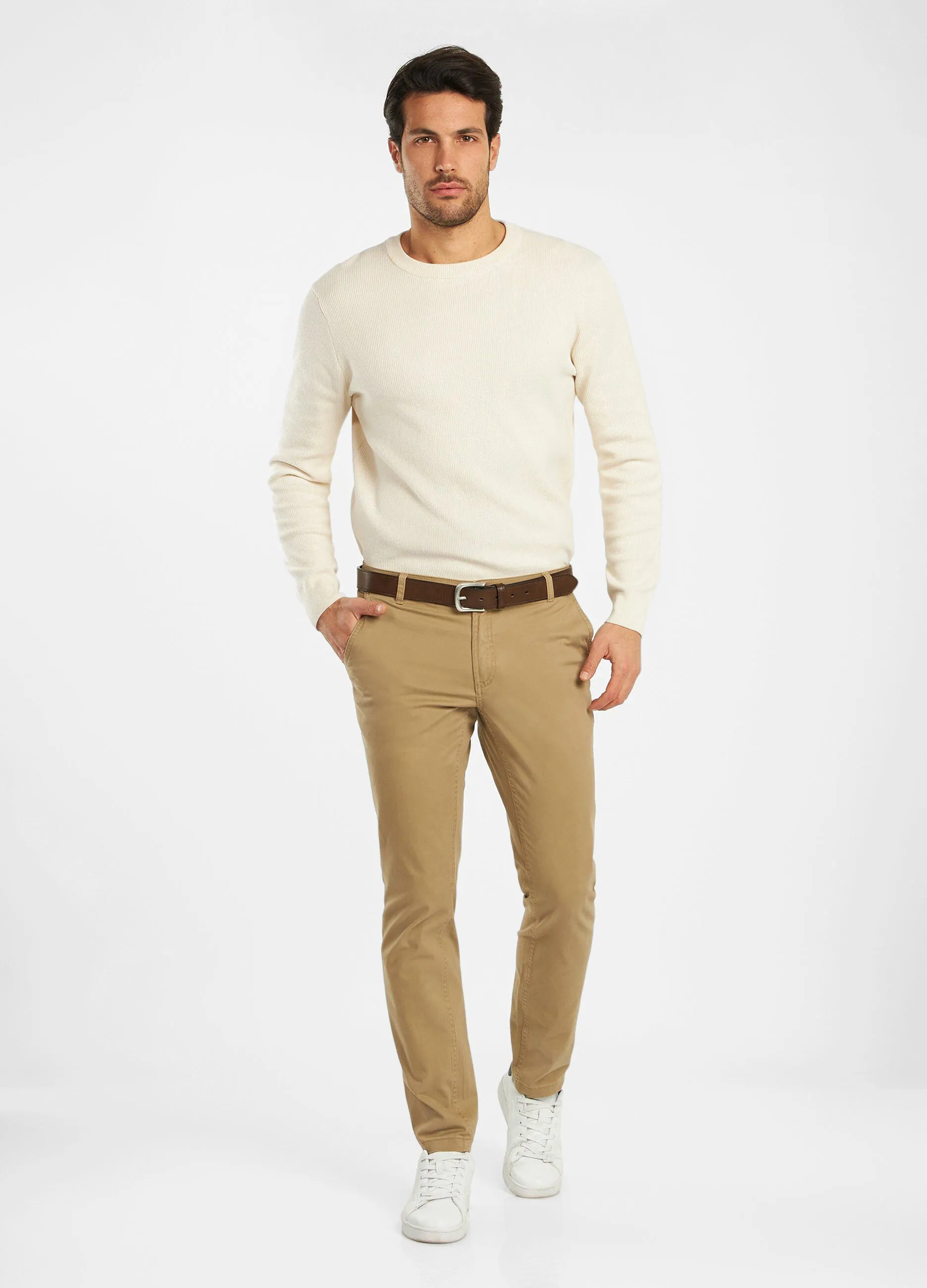 Pantaloni chino in cotone stretch uomo