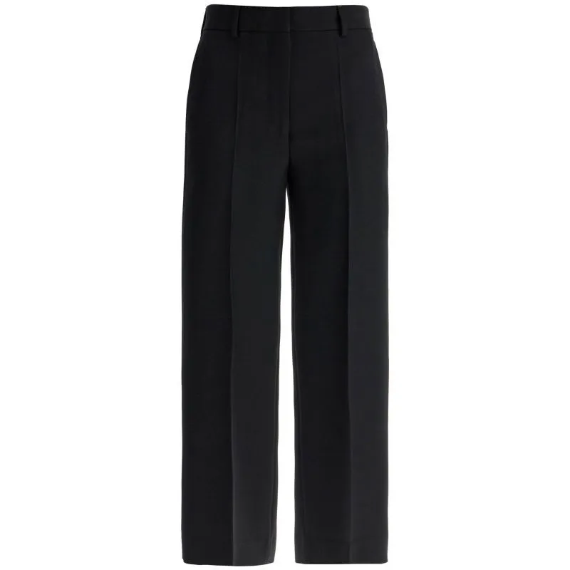 Pantaloni cropped in misto lana