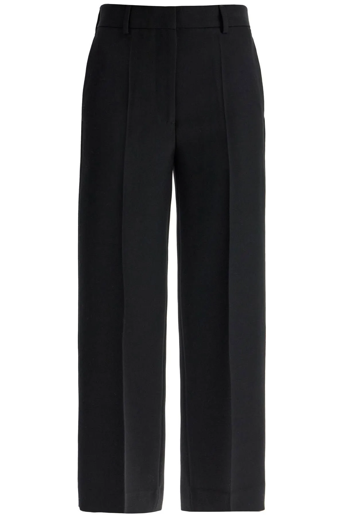 Pantaloni cropped in misto lana