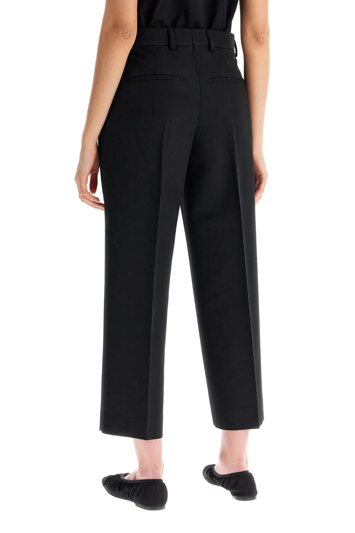 Pantaloni cropped in misto lana
