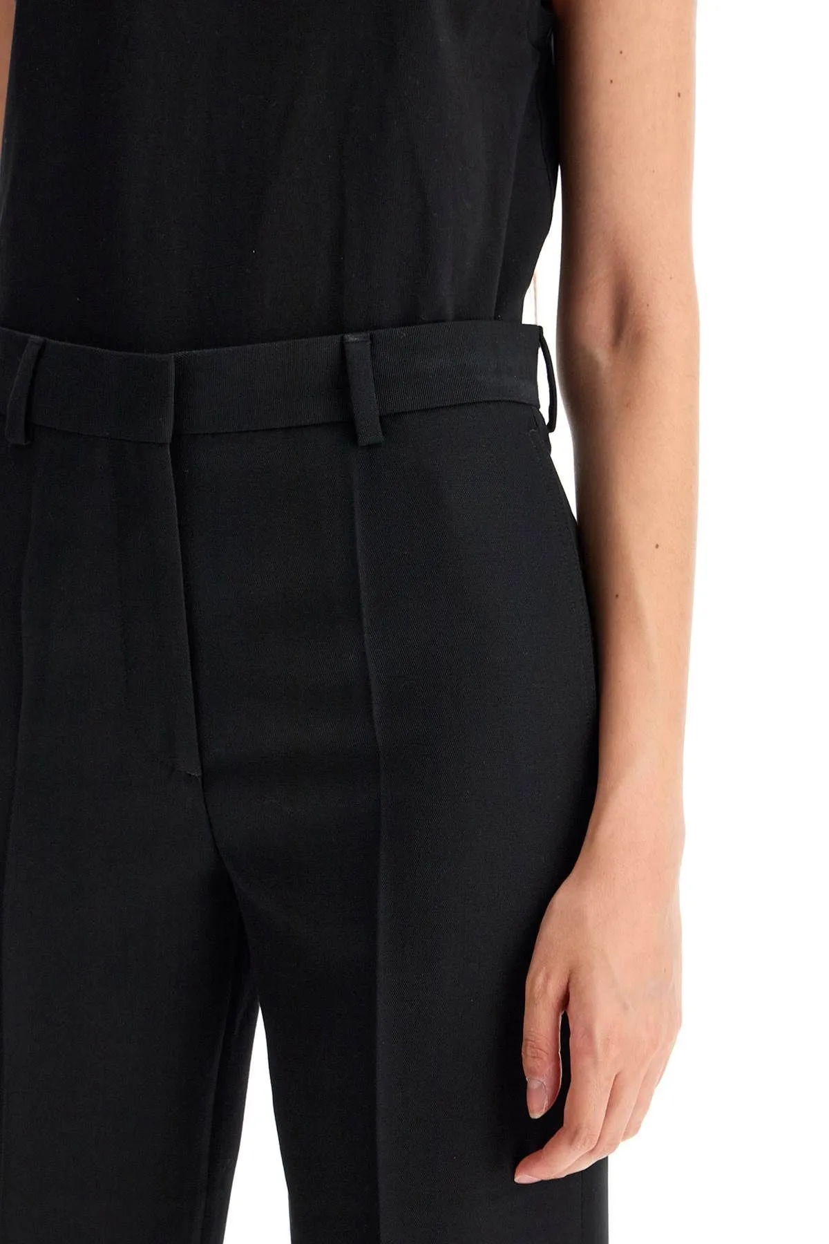 Pantaloni cropped in misto lana