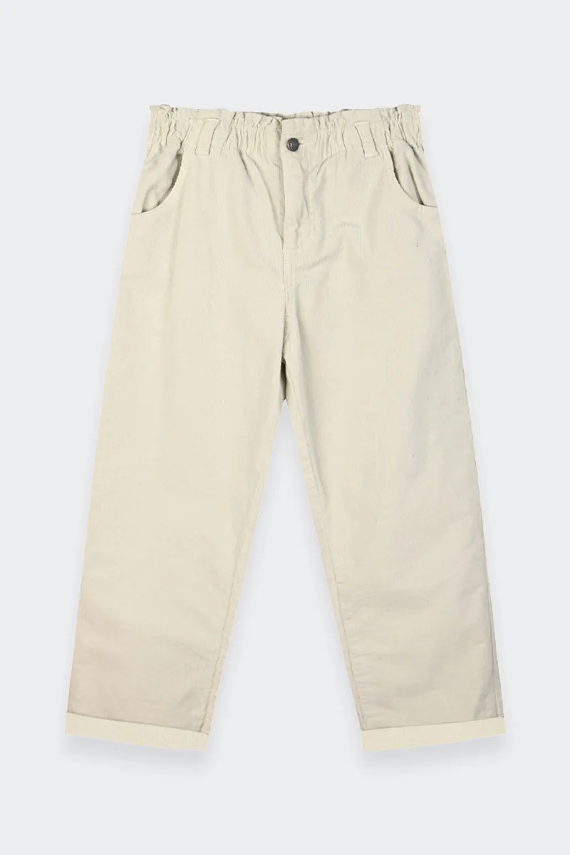 PANTALONI PAPERBAG BEIGE BAMBINA