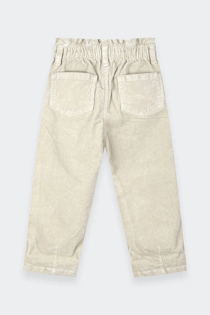 PANTALONI PAPERBAG BEIGE BAMBINA