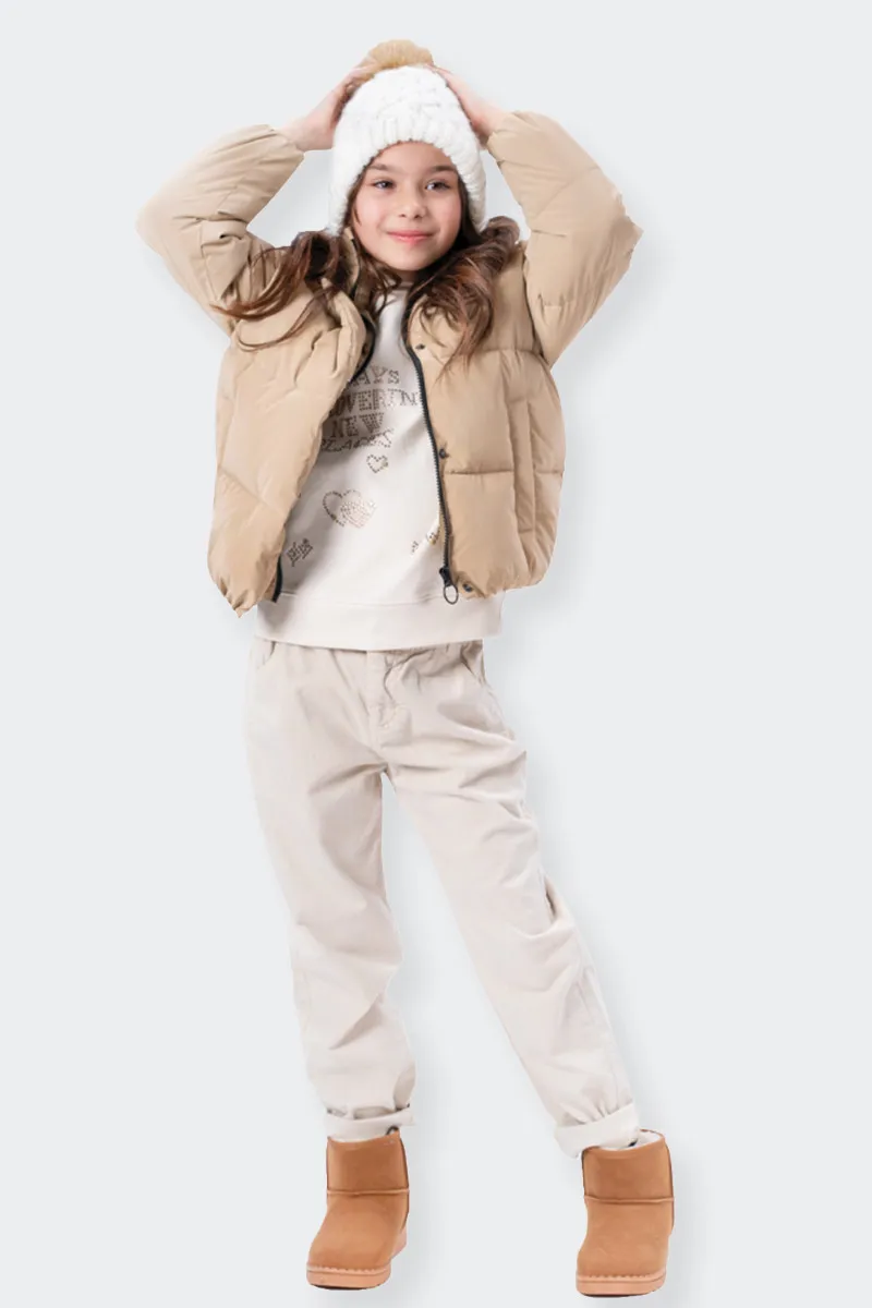 PANTALONI PAPERBAG BEIGE RAGAZZA