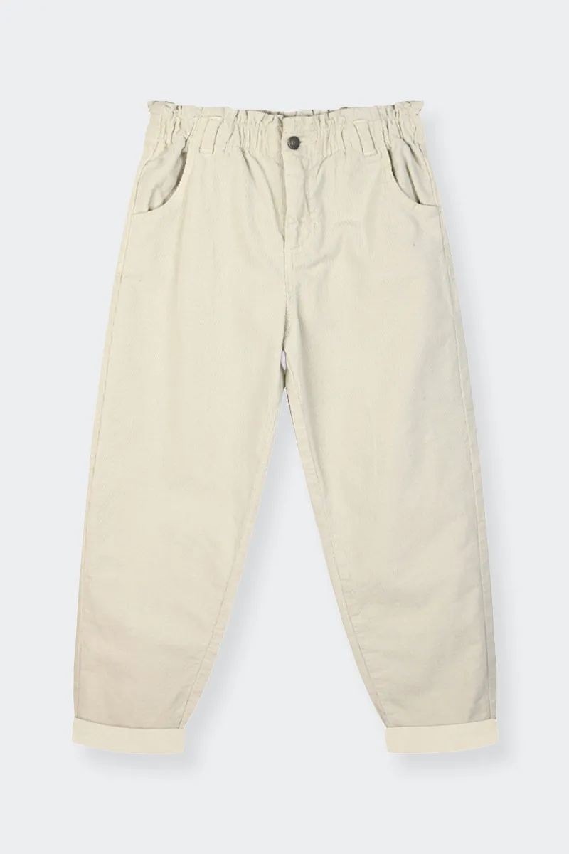 PANTALONI PAPERBAG BEIGE RAGAZZA