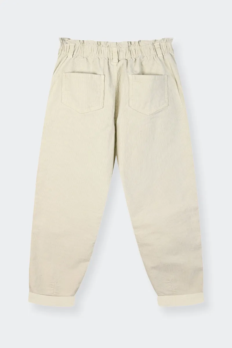 PANTALONI PAPERBAG BEIGE RAGAZZA